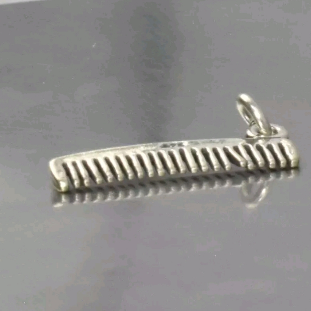 Sterling Silver Comb Charm Stylist Beautician Cosmetologist